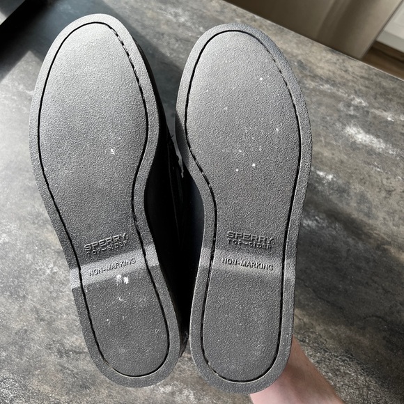 Sperry Black Boat Shoes Moccasin-Style Leather - Picture 3 of 3